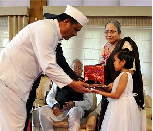 The Governor of Arunachal Pradesh Shri P.B. Acharya and States First Lady of the State Smt Kavita gave away the Governors Award for excellence at Darbar Hall , Raj Bhavan, Itanagar on 12th May 2017.